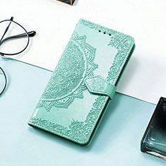 Leather Case Stands Fashionable Pattern Flip Cover Holder S01D for Samsung Galaxy F13 4G Green