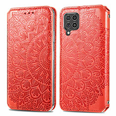 Leather Case Stands Fashionable Pattern Flip Cover Holder S01D for Samsung Galaxy F62 5G Red