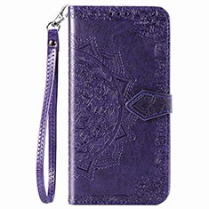 Leather Case Stands Fashionable Pattern Flip Cover Holder S01D for Samsung Galaxy M02 Purple
