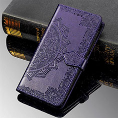 Leather Case Stands Fashionable Pattern Flip Cover Holder S01D for Samsung Galaxy S22 Ultra 5G Purple