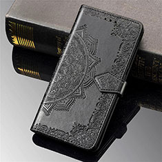 Leather Case Stands Fashionable Pattern Flip Cover Holder S01D for Samsung Galaxy S23 Ultra 5G Black