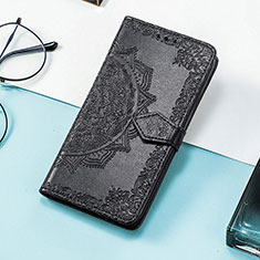 Leather Case Stands Fashionable Pattern Flip Cover Holder S01D for Samsung Galaxy XCover 6 Pro 5G Black