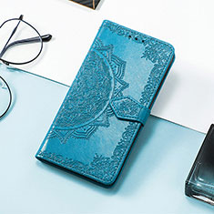 Leather Case Stands Fashionable Pattern Flip Cover Holder S01D for Samsung Galaxy XCover 6 Pro 5G Blue