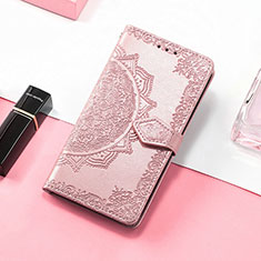 Leather Case Stands Fashionable Pattern Flip Cover Holder S01D for Samsung Galaxy XCover 6 Pro 5G Rose Gold