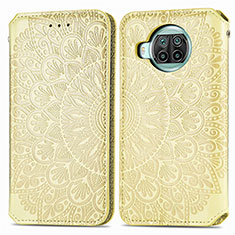 Leather Case Stands Fashionable Pattern Flip Cover Holder S01D for Xiaomi Mi 10i 5G Gold