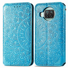 Leather Case Stands Fashionable Pattern Flip Cover Holder S01D for Xiaomi Mi 10T Lite 5G Blue