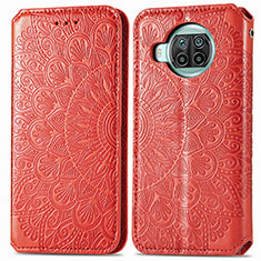 Leather Case Stands Fashionable Pattern Flip Cover Holder S01D for Xiaomi Mi 10T Lite 5G Red