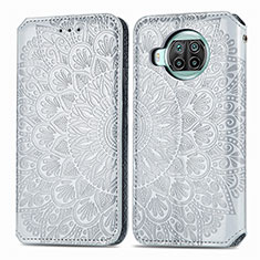 Leather Case Stands Fashionable Pattern Flip Cover Holder S01D for Xiaomi Mi 10T Lite 5G Silver