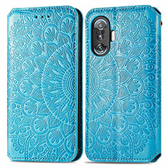 Leather Case Stands Fashionable Pattern Flip Cover Holder S01D for Xiaomi Poco F4 GT 5G Blue