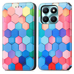 Leather Case Stands Fashionable Pattern Flip Cover Holder S02D for Huawei Honor X6a Colorful