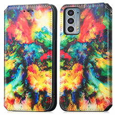 Leather Case Stands Fashionable Pattern Flip Cover Holder S02D for Motorola Moto Edge 20 5G Mixed