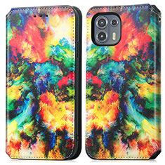 Leather Case Stands Fashionable Pattern Flip Cover Holder S02D for Motorola Moto Edge 20 Lite 5G Mixed