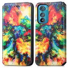 Leather Case Stands Fashionable Pattern Flip Cover Holder S02D for Motorola Moto Edge 30 5G Mixed
