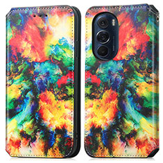 Leather Case Stands Fashionable Pattern Flip Cover Holder S02D for Motorola Moto Edge 30 Pro 5G Mixed
