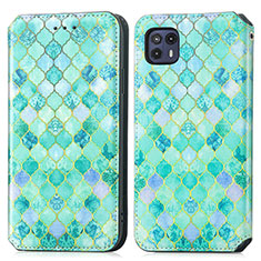 Leather Case Stands Fashionable Pattern Flip Cover Holder S02D for Motorola Moto G50 5G Green