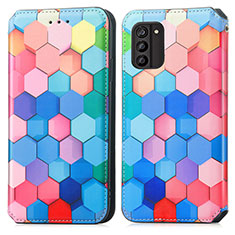 Leather Case Stands Fashionable Pattern Flip Cover Holder S02D for Nokia G100 Colorful