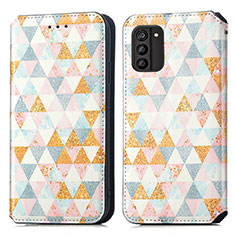 Leather Case Stands Fashionable Pattern Flip Cover Holder S02D for Nokia G100 White
