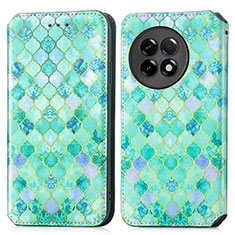 Leather Case Stands Fashionable Pattern Flip Cover Holder S02D for OnePlus 11R 5G Green