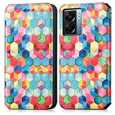 Leather Case Stands Fashionable Pattern Flip Cover Holder S02D for OnePlus Nord N300 5G Mixed