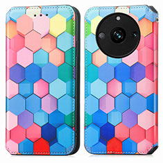 Leather Case Stands Fashionable Pattern Flip Cover Holder S02D for Realme 11 Pro+ Plus 5G Colorful