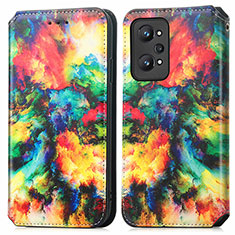 Leather Case Stands Fashionable Pattern Flip Cover Holder S02D for Realme GT Neo 3T 5G Mixed