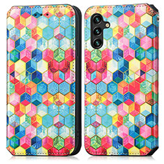 Leather Case Stands Fashionable Pattern Flip Cover Holder S02D for Samsung Galaxy A04s Mixed