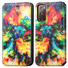 Leather Case Stands Fashionable Pattern Flip Cover Holder S02D for Samsung Galaxy S20 FE (2022) 5G Mixed