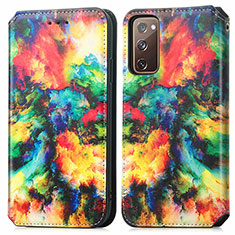 Leather Case Stands Fashionable Pattern Flip Cover Holder S02D for Samsung Galaxy S20 FE 4G Mixed