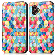 Leather Case Stands Fashionable Pattern Flip Cover Holder S02D for Samsung Galaxy XCover 6 Pro 5G Mixed
