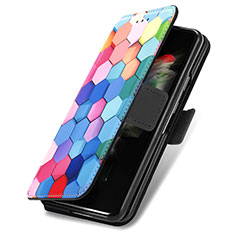Leather Case Stands Fashionable Pattern Flip Cover Holder S02D for Samsung Galaxy Z Fold4 5G Colorful