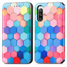 Leather Case Stands Fashionable Pattern Flip Cover Holder S02D for Sony Xperia 10 IV Colorful