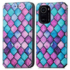 Leather Case Stands Fashionable Pattern Flip Cover Holder S02D for Xiaomi Mi 11X Pro 5G Purple