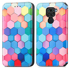 Leather Case Stands Fashionable Pattern Flip Cover Holder S02D for Xiaomi Redmi 10X 4G Colorful