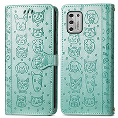Leather Case Stands Fashionable Pattern Flip Cover Holder S03D for Motorola Moto G Stylus (2021) Green