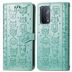 Leather Case Stands Fashionable Pattern Flip Cover Holder S03D for OnePlus Nord N200 5G Green
