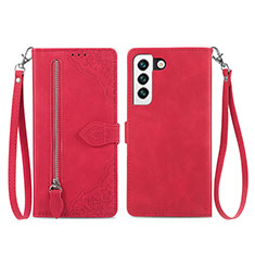 Leather Case Stands Fashionable Pattern Flip Cover Holder S03D for Samsung Galaxy S23 Plus 5G Red