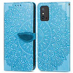 Leather Case Stands Fashionable Pattern Flip Cover Holder S04D for Huawei Honor X10 Max 5G Blue