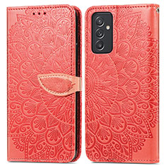 Leather Case Stands Fashionable Pattern Flip Cover Holder S04D for Samsung Galaxy A05s Red