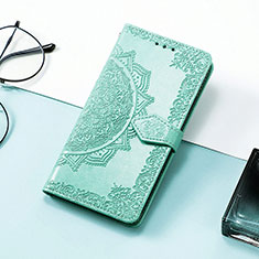 Leather Case Stands Fashionable Pattern Flip Cover Holder S04D for Samsung Galaxy M13 5G Green