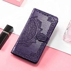 Leather Case Stands Fashionable Pattern Flip Cover Holder S04D for Samsung Galaxy M13 5G Purple