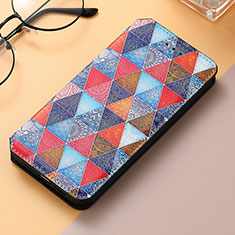 Leather Case Stands Fashionable Pattern Flip Cover Holder S04D for Samsung Galaxy S23 Ultra 5G Clove Purple