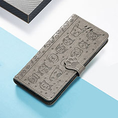 Leather Case Stands Fashionable Pattern Flip Cover Holder S05D for Huawei Honor Magic5 5G Gray