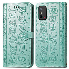 Leather Case Stands Fashionable Pattern Flip Cover Holder S05D for Huawei Honor X10 Max 5G Green