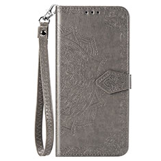 Leather Case Stands Fashionable Pattern Flip Cover Holder S05D for Samsung Galaxy M11 Gray