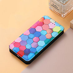 Leather Case Stands Fashionable Pattern Flip Cover Holder S06D for Huawei Honor 60 SE 5G Colorful