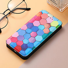 Leather Case Stands Fashionable Pattern Flip Cover Holder S06D for Huawei Honor 80 SE 5G Colorful