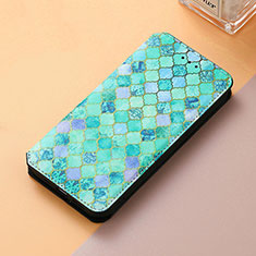 Leather Case Stands Fashionable Pattern Flip Cover Holder S06D for Huawei Honor 9X Green
