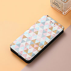 Leather Case Stands Fashionable Pattern Flip Cover Holder S06D for Huawei Nova Y90 White
