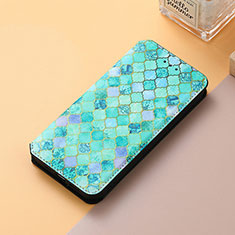 Leather Case Stands Fashionable Pattern Flip Cover Holder S06D for Huawei Nova Y91 Green