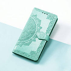 Leather Case Stands Fashionable Pattern Flip Cover Holder S07D for Google Pixel 4 Green